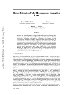 Robust Estimation Under Heterogeneous Corruption Rates