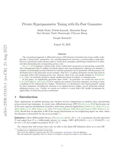 Private Hyperparameter Tuning with Ex-Post Guarantee