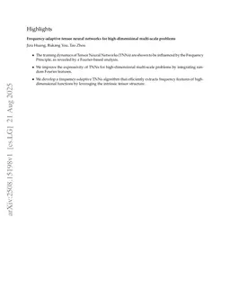 Frequency-adaptive tensor neural networks for high-dimensional multi-scale problems