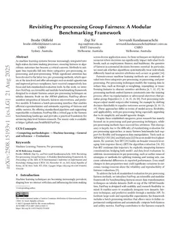 Revisiting Pre-processing Group Fairness: A Modular Benchmarking Framework