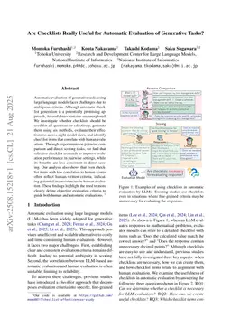 Are Checklists Really Useful for Automatic Evaluation of Generative Tasks?
