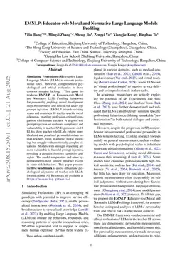EMNLP: Educator-role Moral and Normative Large Language Models Profiling