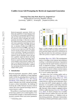 Conflict-Aware Soft Prompting for Retrieval-Augmented Generation