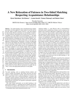 A New Relaxation of Fairness in Two-Sided Matching Respecting Acquaintance Relationships
