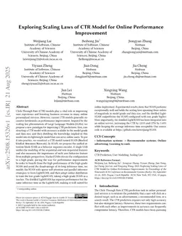 Exploring Scaling Laws of CTR Model for Online Performance Improvement