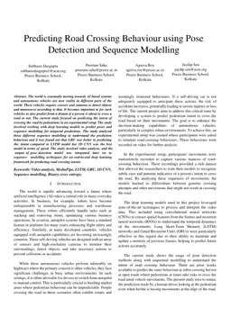 Predicting Road Crossing Behaviour using Pose Detection and Sequence Modelling