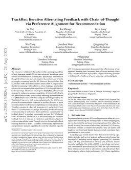 TrackRec: Iterative Alternating Feedback with Chain-of-Thought via Preference Alignment for Recommendation