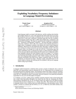 Exploiting Vocabulary Frequency Imbalance in Language Model Pre-training