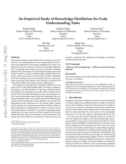 An Empirical Study of Knowledge Distillation for Code Understanding Tasks