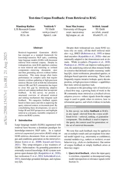 Test-time Corpus Feedback: From Retrieval to RAG