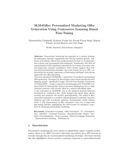 SLM4Offer: Personalized Marketing Offer Generation Using Contrastive Learning Based Fine-Tuning