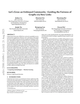 Let's Grow an Unbiased Community: Guiding the Fairness of Graphs via New Links