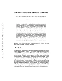 Super-additive Cooperation in Language Model Agents