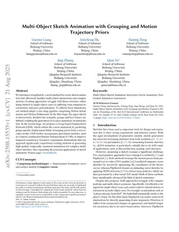 Multi-Object Sketch Animation with Grouping and Motion Trajectory Priors