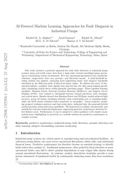 AI-Powered Machine Learning Approaches for Fault Diagnosis in Industrial Pumps