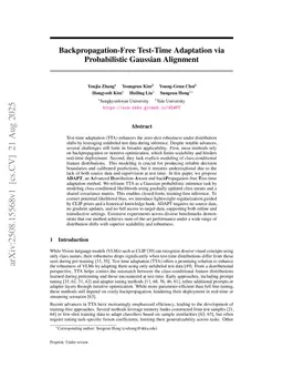 Backpropagation-Free Test-Time Adaptation via Probabilistic Gaussian Alignment