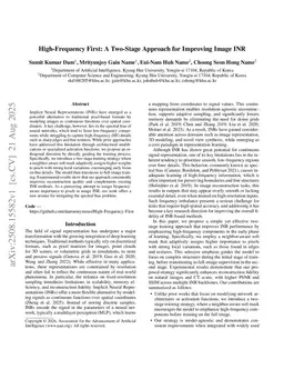 High-Frequency First: A Two-Stage Approach for Improving Image INR