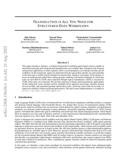 Transduction is All You Need for Structured Data Workflows