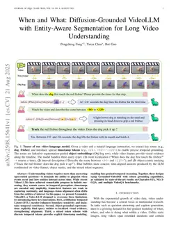 When and What: Diffusion-Grounded VideoLLM with Entity Aware Segmentation for Long Video Understanding
