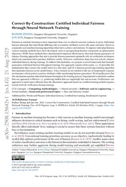 Correct-By-Construction: Certified Individual Fairness through Neural Network Training