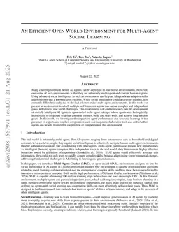 An Efficient Open World Environment for Multi-Agent Social Learning