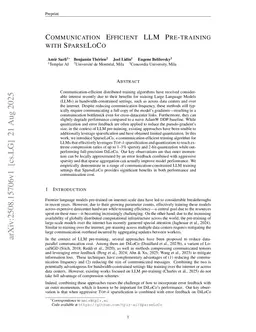 Communication Efficient LLM Pre-training with SparseLoCo