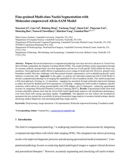 Fine-grained Multi-class Nuclei Segmentation with Molecular-empowered All-in-SAM Model