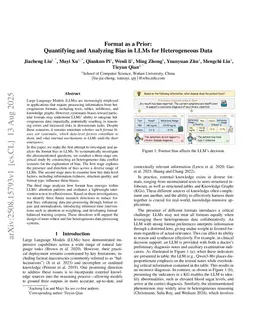 Format as a Prior: Quantifying and Analyzing Bias in LLMs for Heterogeneous Data