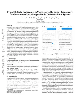From Clicks to Preference: A Multi-stage Alignment Framework for Generative Query Suggestion in Conversational System