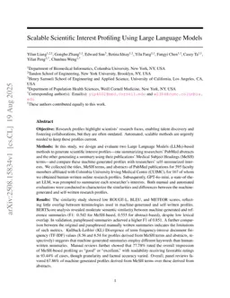 Scalable Scientific Interest Profiling Using Large Language Models
