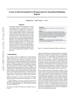 Coarse-to-Fine Personalized LLM Impressions for Streamlined Radiology Reports