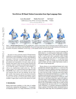 Text-Driven 3D Hand Motion Generation from Sign Language Data
