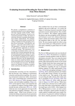 Evaluating Structured Decoding for Text-to-Table Generation: Evidence from Three Datasets