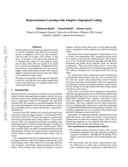 Representation Learning with Adaptive Superpixel Coding