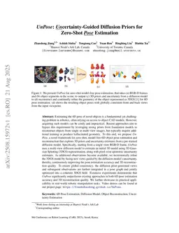 UnPose: Uncertainty-Guided Diffusion Priors for Zero-Shot Pose Estimation