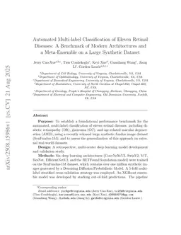 Automated Multi-label Classification of Eleven Retinal Diseases: A Benchmark of Modern Architectures and a Meta-Ensemble on a Large Synthetic Dataset