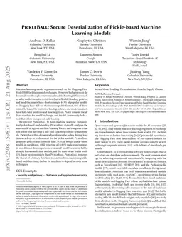 PickleBall: Secure Deserialization of Pickle-based Machine Learning Models (Extended Report)