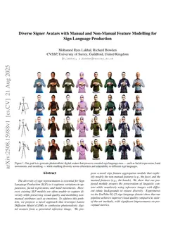 Diverse Signer Avatars with Manual and Non-Manual Feature Modelling for Sign Language Production