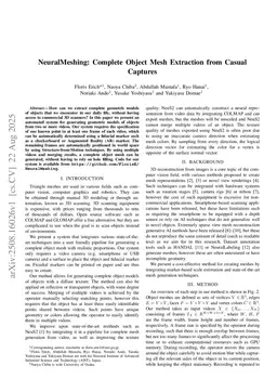 NeuralMeshing: Complete Object Mesh Extraction from Casual Captures