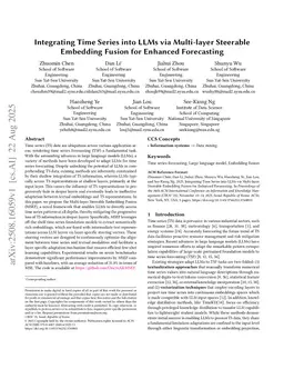 Integrating Time Series into LLMs via Multi-layer Steerable Embedding Fusion for Enhanced Forecasting