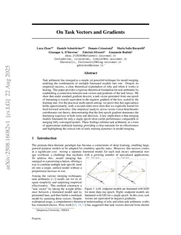 On Task Vectors and Gradients