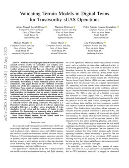 Validating Terrain Models in Digital Twins for Trustworthy sUAS Operations