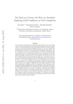 The Fools are Certain; the Wise are Doubtful: Exploring LLM Confidence in Code Completion