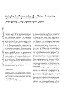 Evaluating the Defense Potential of Machine Unlearning against Membership Inference Attacks