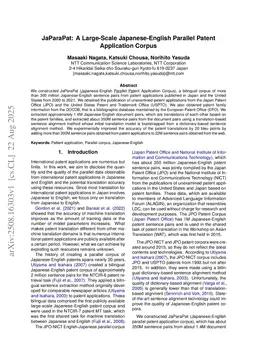 JaParaPat: A Large-Scale Japanese-English Parallel Patent Application Corpus