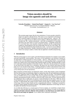 Vision encoders should be image size agnostic and task driven