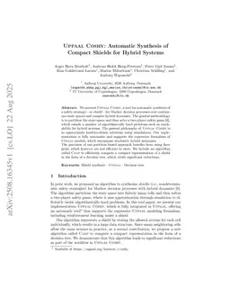 Uppaal Coshy: Automatic Synthesis of Compact Shields for Hybrid Systems