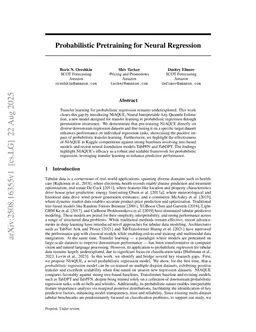Probabilistic Pretraining for Neural Regression