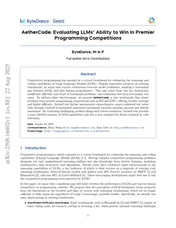 AetherCode: Evaluating LLMs' Ability to Win In Premier Programming Competitions