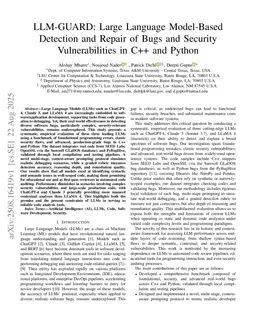 LLM-GUARD: Large Language Model-Based Detection and Repair of Bugs and Security Vulnerabilities in C++ and Python